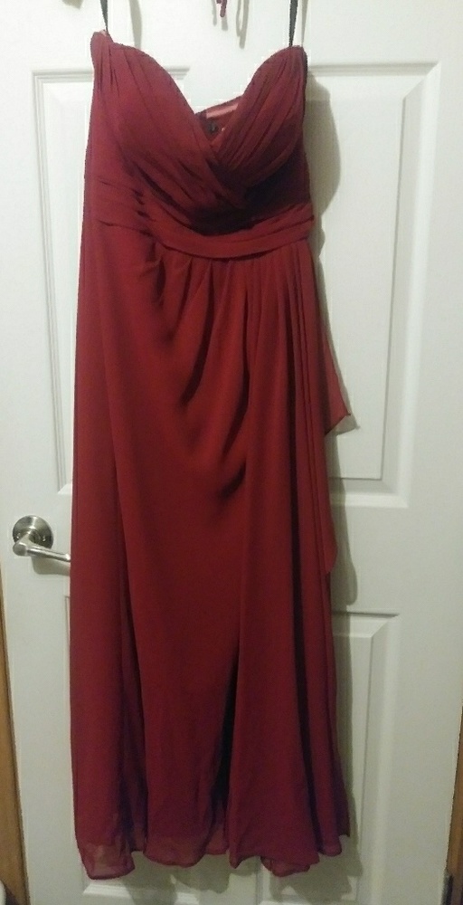 Burgundy colored formal dress